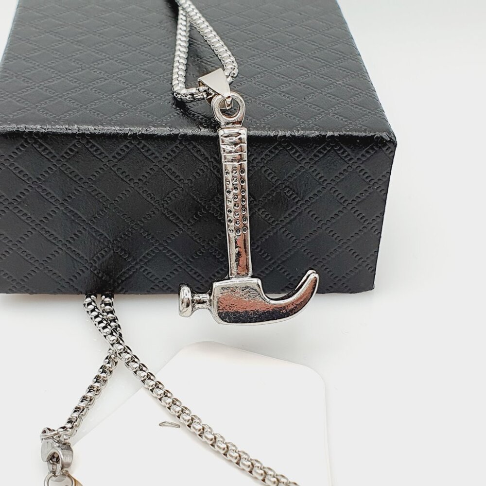 ❤️Fashion silver-plated Hammer Necklace , N90201P118 - Picture 4 of 11